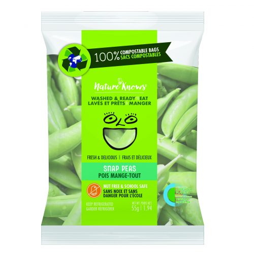 Fresh Snap Peas: 12 x 55g Compostable Pouches
