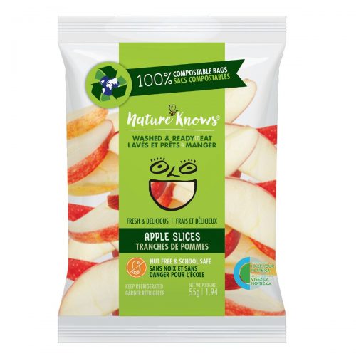 Fresh Sliced Red Apples: 12 x 55g Compostable Pouches